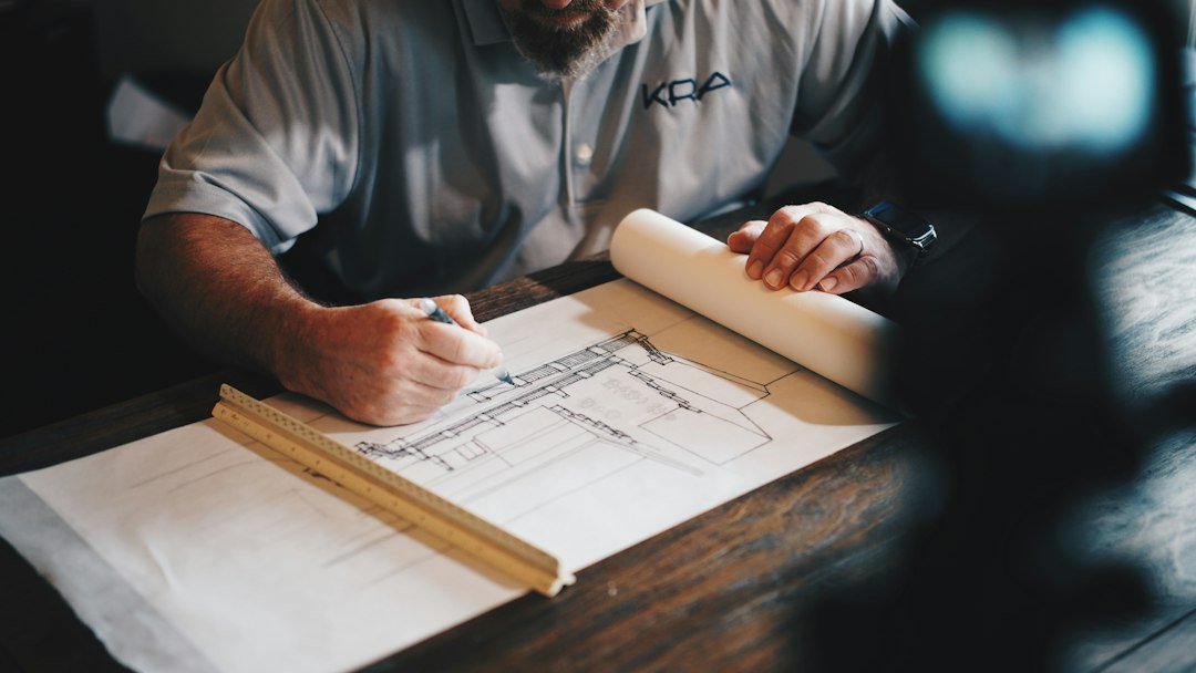 Architectural planning and project review at a modern workspace